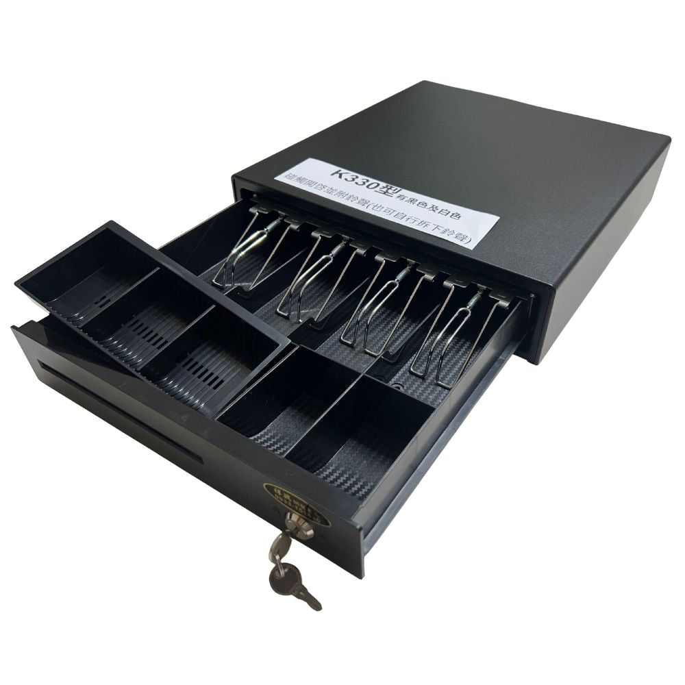 33型全新手動按壓式收銀錢箱 免電力  附鈴聲 附鑰匙 可鎖住 按壓式錢箱