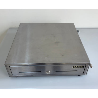 祥興旗艦款收銀錢箱PRO 有鈴聲 四鈔格 收銀機 免電力 金庫 手動按鈕式 /POS機用可分離鐵底盤 祥興錢箱