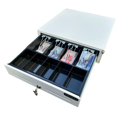 [新竹現貨] 祥興大容量收銀錢箱 有鈴聲選項 金庫 可外接出單機/POS機 收銀機 免電力 手動按鈕式 可分離鐵底盤 型號: 41型 祥興錢箱