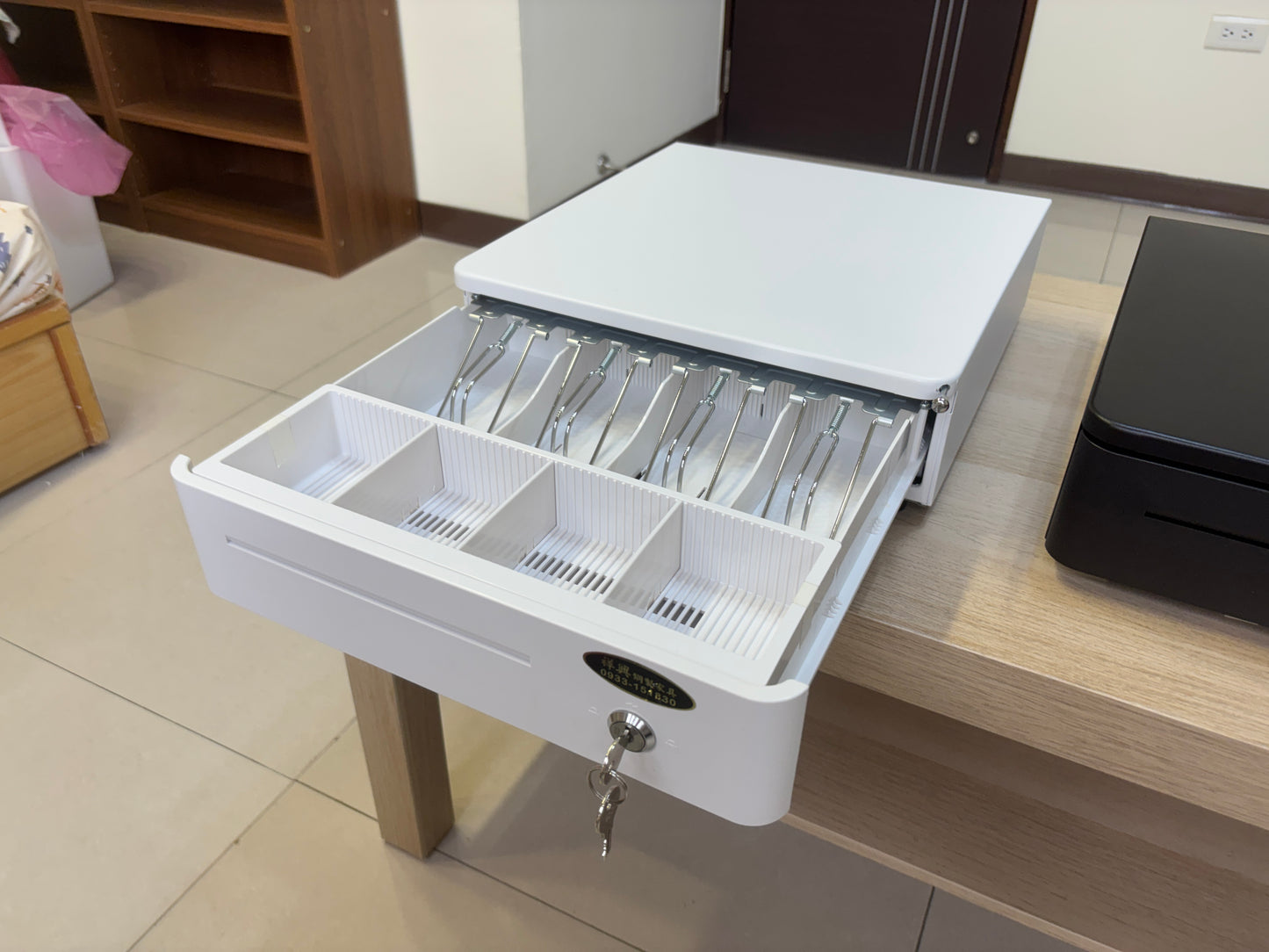 [新竹現貨] 祥興33型各式有鈴聲收銀錢箱 熱賣款! 金庫 廠家直銷/附鈴聲/收銀機/收據機/POS出單機/RJ11介面 祥興錢箱