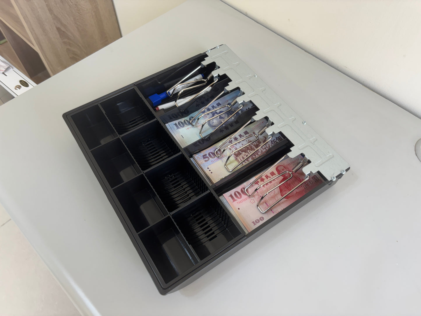 祥興現金收納盒 錢盤 鈔票收納盒 錢盤 容量大 錢盒 鈔票零錢盤 現金收納盒 收銀盒