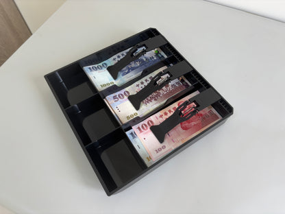 祥興現金收納盒 錢盤 鈔票收納盒 錢盤 容量大 錢盒 鈔票零錢盤 現金收納盒 收銀盒