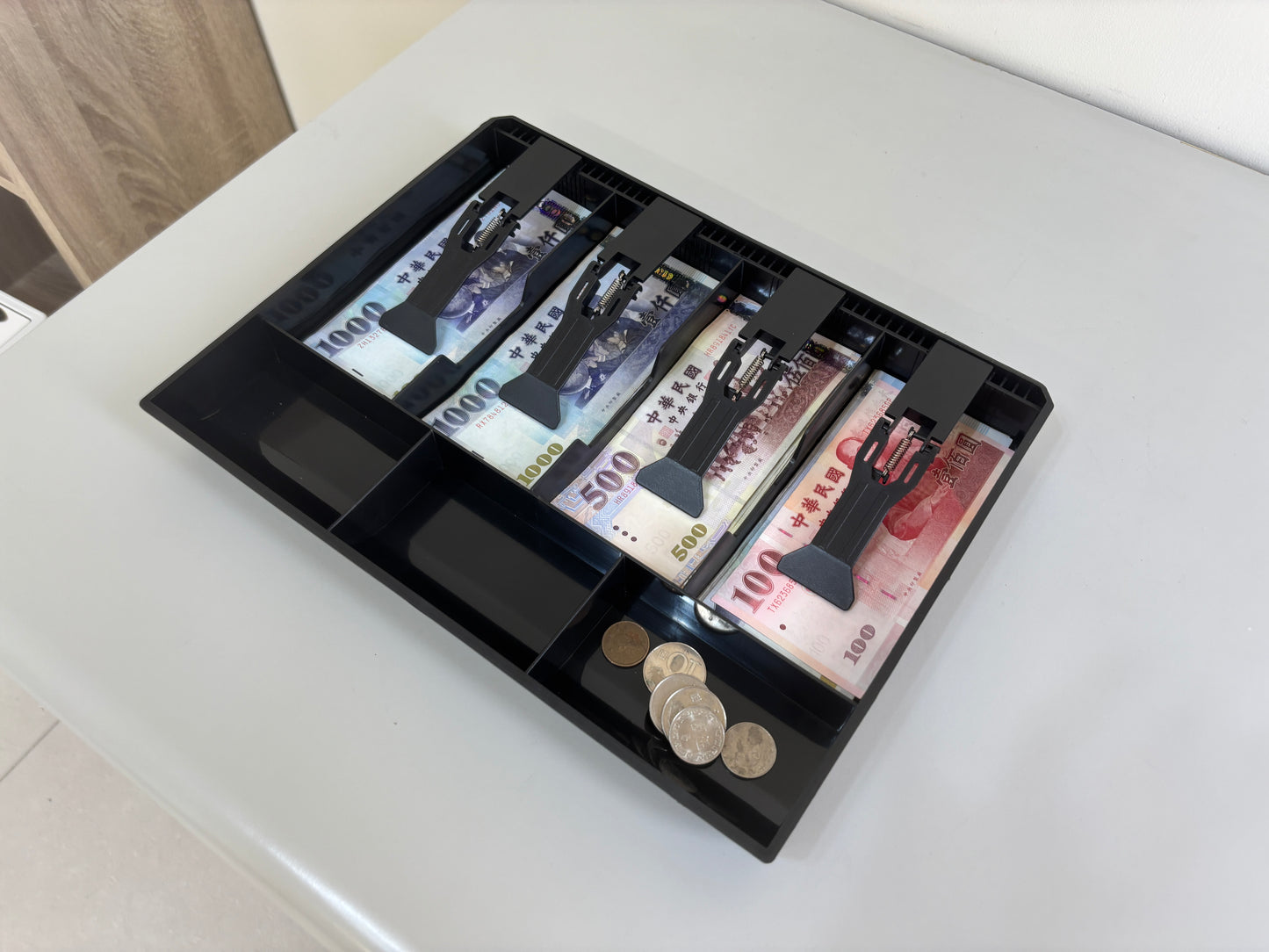 祥興現金收納盒 錢盤 鈔票收納盒 錢盤 容量大 錢盒 鈔票零錢盤 現金收納盒 收銀盒
