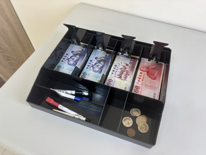 祥興現金收納盒 錢盤 鈔票收納盒 錢盤 容量大 錢盒 鈔票零錢盤 現金收納盒 收銀盒