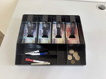 祥興現金收納盒 錢盤 鈔票收納盒 錢盤 容量大 錢盒 鈔票零錢盤 現金收納盒 收銀盒