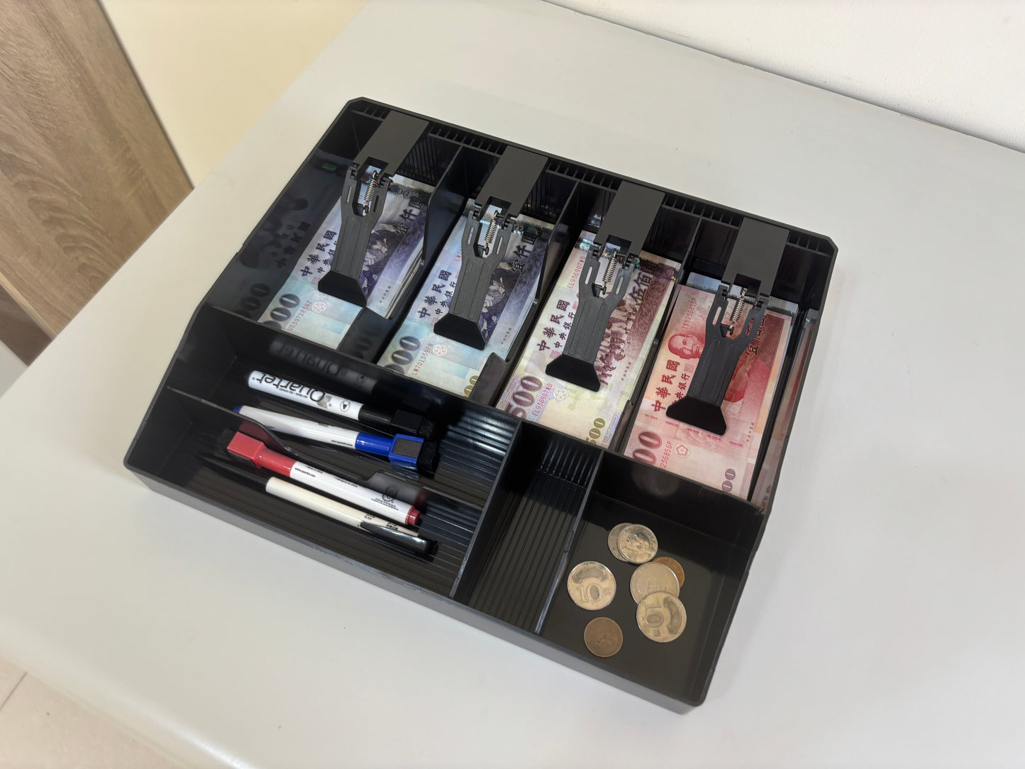祥興現金收納盒 錢盤 鈔票收納盒 錢盤 容量大 錢盒 鈔票零錢盤 現金收納盒 收銀盒