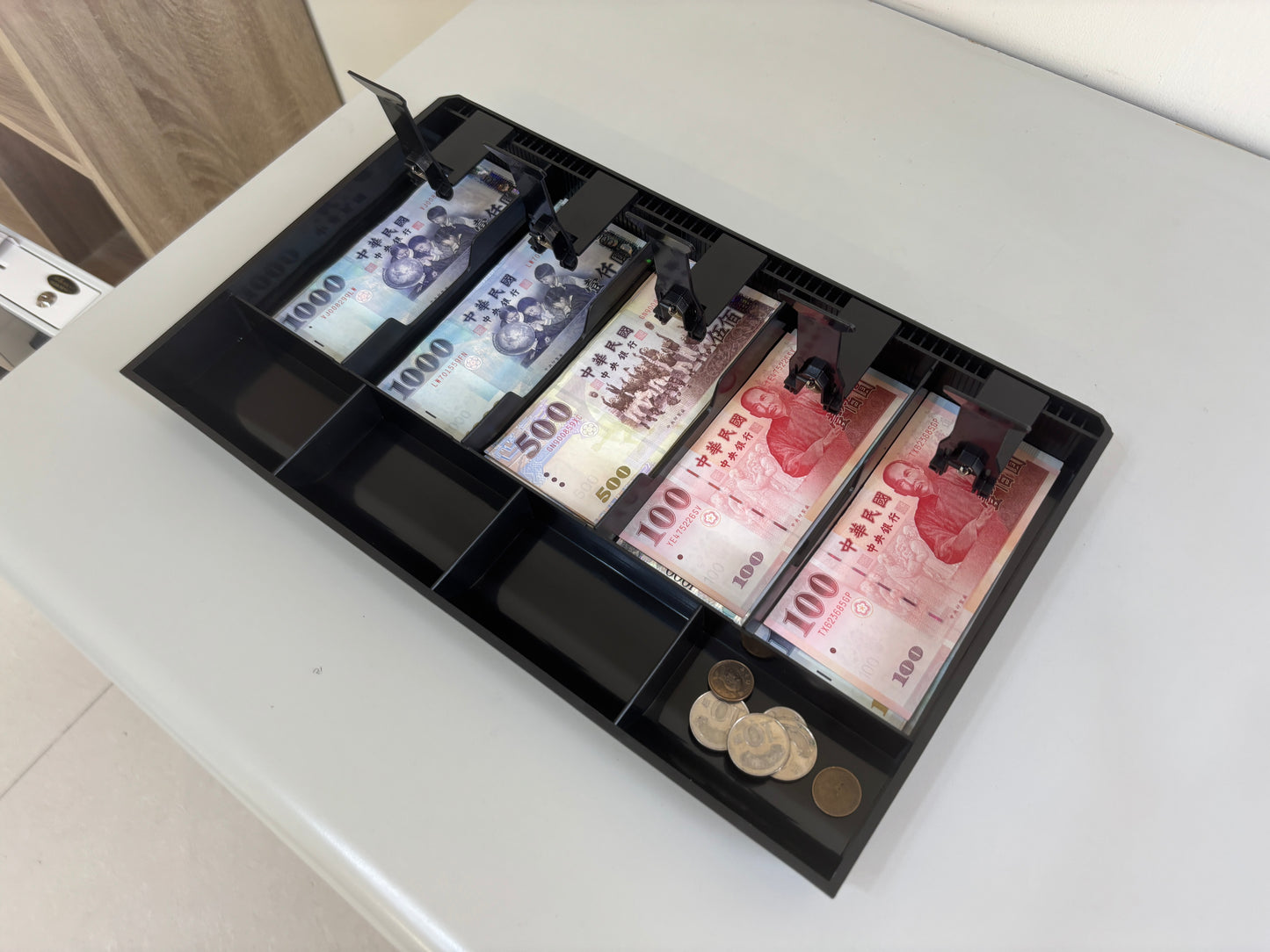 祥興現金收納盒 錢盤 鈔票收納盒 錢盤 容量大 錢盒 鈔票零錢盤 現金收納盒 收銀盒