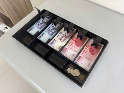祥興現金收納盒 錢盤 鈔票收納盒 錢盤 容量大 錢盒 鈔票零錢盤 現金收納盒 收銀盒