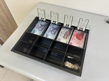 祥興現金收納盒 錢盤 鈔票收納盒 錢盤 容量大 錢盒 鈔票零錢盤 現金收納盒 收銀盒