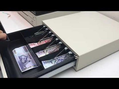 [新竹現貨] 祥興大容量收銀錢箱 有鈴聲選項 金庫 可外接出單機/POS機 收銀機 免電力 手動按鈕式 可分離鐵底盤 型號: 41型 祥興錢箱